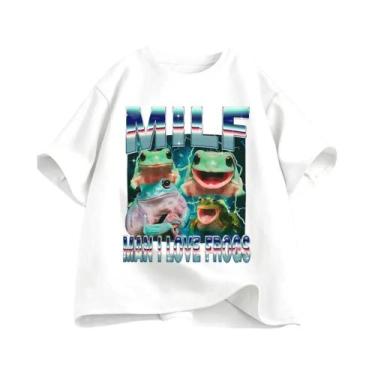 Imagem de Camiseta Feminina Vintage Com Estampa De Meme De Sapo, Manga Curta, En