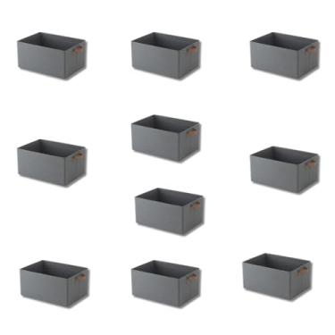 Imagem de Caixa Organizadora Grande Com Tampa Transparente Dobrável Resistente Para Roupas(KIT 10 (Sem tampa))