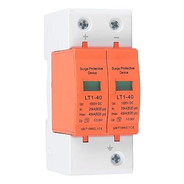 Imagem de Dispositivo de proteção contra sobretensão DC, 2P 1000V 20-40kA Montagem em trilho de supressão de sobretensão SPD de baixa tensão para caixa de distribuição de energia solar