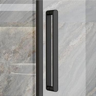 Imagem de BAZAC Puxador de porta de vidro de chuveiro para casa de banho, puxador de porta de aço inoxidável 304 de alta resistência/puxadores de vidro, acabamento preto mate - 300 mm
