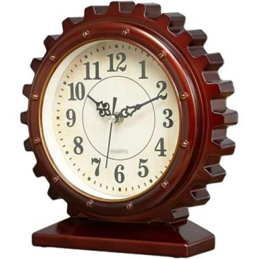Imagem de Relógio de mesa vintage decoração de casa sala de estar quarto relógios mudo artesanato doméstico relógio de mesa relógio de mesa presente-A