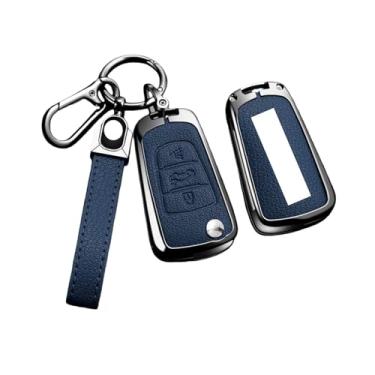Imagem de Capa de liga para chave de carro, compatível com Great Wall Haval Hover Wingle 5 6 H3 H5 H6 H1 H3 C30 C50 M4 3 botões, bolsa protetora, chaveiro(B 3-2 Blue)
