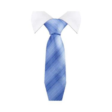 Imagem de Gravata Masculina Slim Paisley De 36 Cores, Luxuosa, Azul Vintage, Par