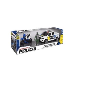Imagem de Força Tarefa Policia Pick-Up e Moto Com Boneco 0043 - Samba Toys