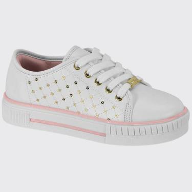 Imagem de Tênis Casual Menina Molekinha Gliter Napa Branco/Rosa 2565.108