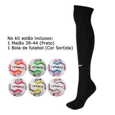 Imagem de Kit Meião Futebol Penalty Matis 39 - 44 + Bola Poker Futebol cor:;Tamanho:39 a 44-Masculino