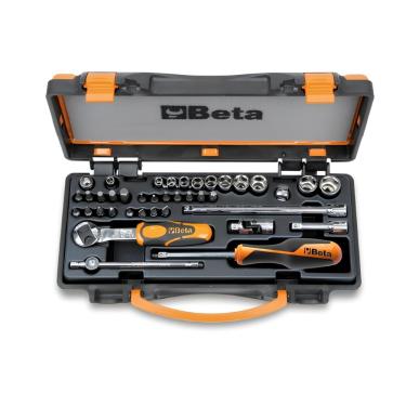Imagem de Jogo Soquetes Sextavados 1/4'' 39 Peças Catraca 900/C11 Beta