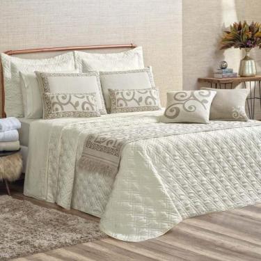 Imagem de Kit Cobre Leito Queen Turin com Almofadas e Peseira 180 Fios 10 Peças 