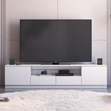 Imagem de Rack para Tv 85 Polegadas 2 Portas 2 Gavetas Liz Yescasa Branco