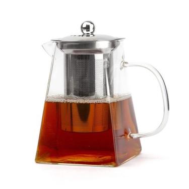 Imagem de Bule De Vidro 550 Ml Para Chá Com Infusor Tampa E Coador Aço Inox Resi