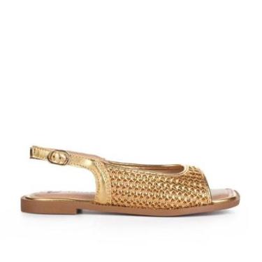 Imagem de Sandália Tanara Rasteira Metalizada T8793-Feminino