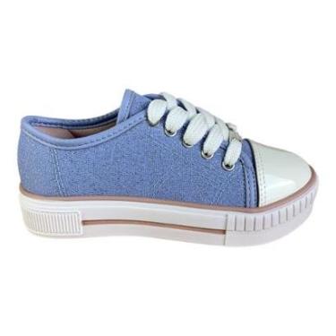 Imagem de Tênis Cano Baixo Infantil Menina Molekinha Azul Brilhante-Feminino