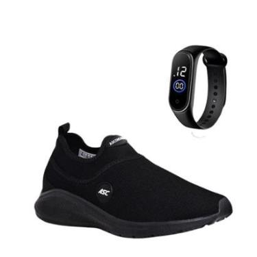 Imagem de Combo Tênis Ortopédico Unissex Ascension Com Relogio Fino Conforto e Leveza para Caminhada, Academia-Unissex