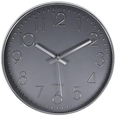 Imagem de Relógio de parede 30 cm com acabamento cromado - YR12SLV - Tuut