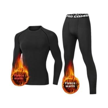 Imagem de Conjunto Térmico Masculino De Inverno Com Pelúcia Para Camada Base, Se