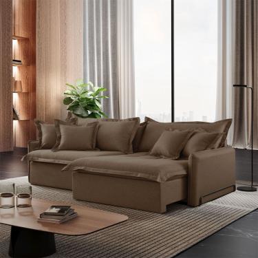 Imagem de Sofa Cama Leona Retratil e Reclinavel 270 cm Braco 15 cm Meu Sofa Online