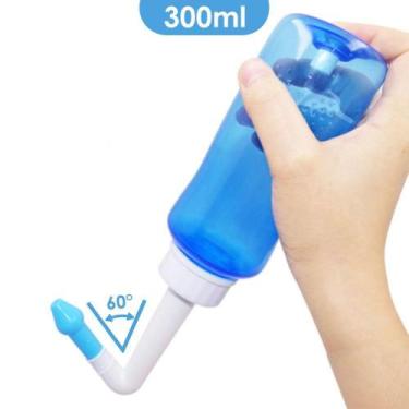 Imagem de Lavador Higienizador Ducha Nasal Lavagem Sinusite 300ml Azul - OUTRAS 