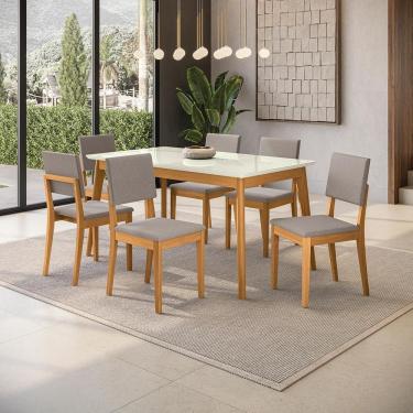 Imagem de Conjunto Sala De Jantar Nara Kappesberg Em Madeira Maciça Com 6 Cadeiras