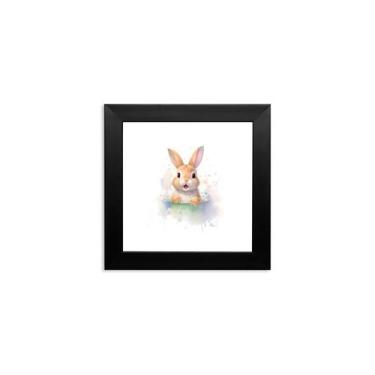 Imagem de Quadro Coelho 30x30 Cm Com Vidro E Moldura - LEYDA PHOTO, Preta