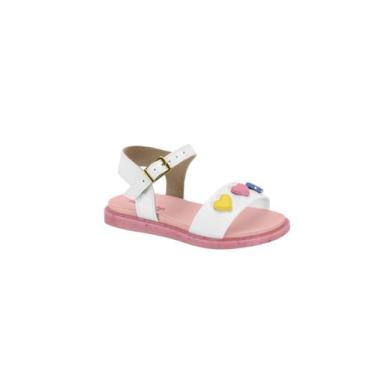 Imagem de Sandália Molekinha Rasteirinha Infantil Menina Confortável, 24, Branco