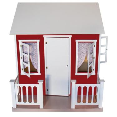 Imagem de Casinha de Brinquedo com Cercado e Cortinas L12 para Crianças Vermelho-branco Gran Belo
