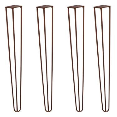 Imagem de Kit 4 Pés de Mesa Hairpin Legs em Metal Gran Belo G41 para Mesa de Canto Aparador 60cm Bronze