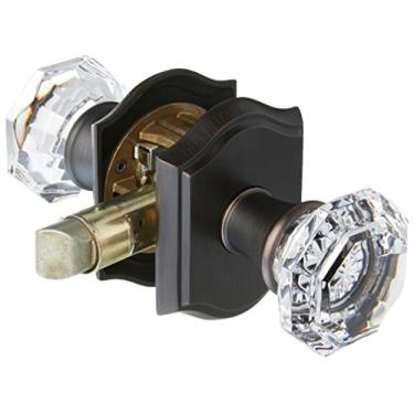 Imagem de Baldwin PS.CRY.Tar Conjunto de maçanetas de porta de passagem de cristal com acabamento de arco tradicional, bronze veneziano