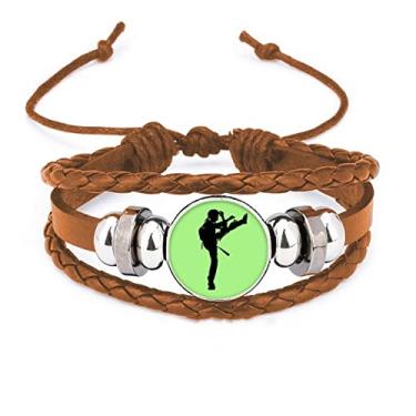 Imagem de un brand Pulseira de couro com ornamento japonês Kick Fitness Fitness