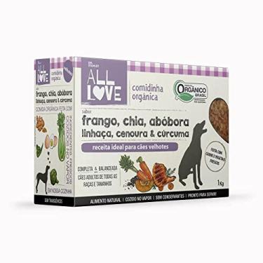 Imagem de Comida Orgânica All Love Para Cães Velhotes - Frango, Chia, Abóbora, Linhaça, Cenoura e Cúrcuma 1kg