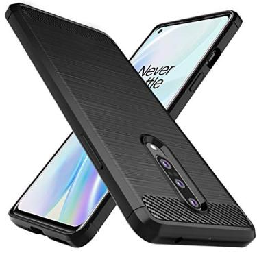 Imagem de Capa para Oneplus 8 da Osofter [não compatível com a versão Verizon], 1 + 8 capas protetoras de borracha de TPU flexível com absorção de choque para One Plus 8, Blcak