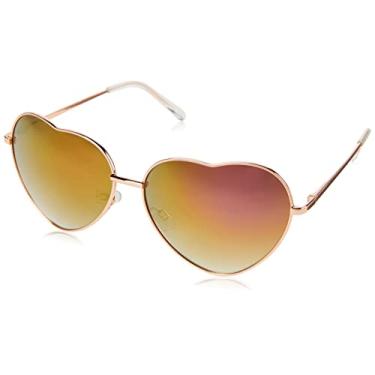 Imagem de Circus by Sam Edelman Women's CC358 Metal Heart Sunglasses with 100% UV Protection, Rose Gold, 65 mm