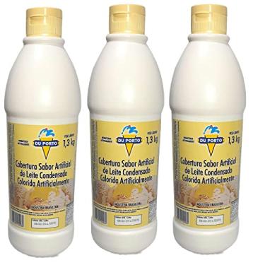 Imagem de Cobertura Para Sorvetes Sobremesas Kit 3 Potes Alto Rendimento (Leite Condensado)
