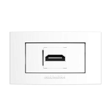 Imagem de Conjunto Conector Hdmi e Placa para Móveis, Alumbra, Móvel Pro 85120, Branco