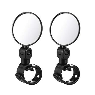Imagem de BESPORTBLE Espelho Retrovisor de Bicicleta 2Pcs, Giratório 360°, com Refletor Traseiro e Montagem no Guiador