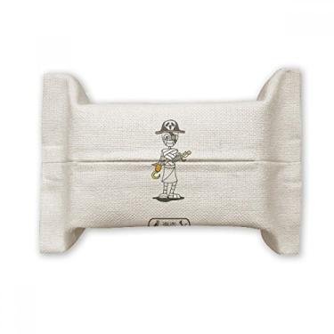 Imagem de Egypt Mummy Halloween Pirata Horus suporte de capa de papel de tecido facial bolsa de linho de algodão