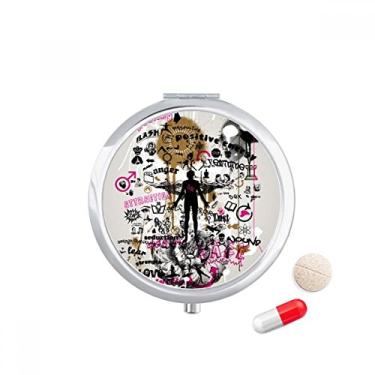 Imagem de Graffiti — Caixa de comprimidos com estampa humana de flor de rua, caixa de armazenamento de medicamentos