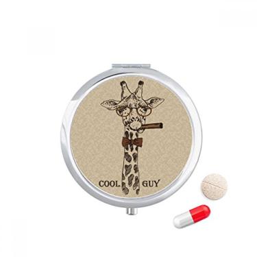 Imagem de Caixa de armazenamento de remédios com desenho de girafa marrom com bolso