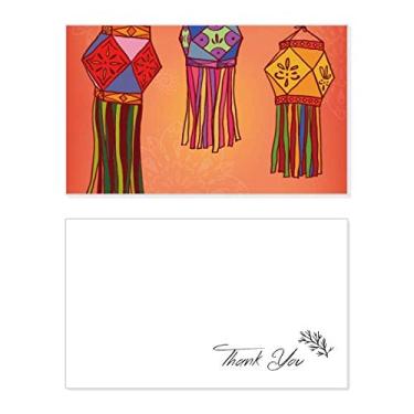 Imagem de Lanterna chinesa ilustração colorida cartão de agradecimento aniversário aniversário saudações casamento agradecimento