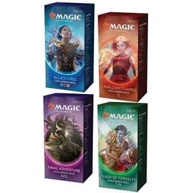 Imagem de 4 Challenger Deck Magic: The Gathering 2020 Wizard of the Coast - Allied Fires / Flash Of Ferocity / Cavalcade Charge / Final Adventure - SUIKA