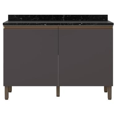 Imagem de Balcão Bartira Jaspe com 2 Portas e 1 Prateleira - 120,1cm de largura - Freixo/Grafite