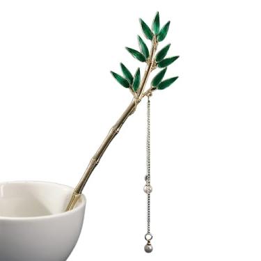 Imagem de Bastão de cabelo de folha étnica elegante charme antiguidade grampo de cabelo retrô chinês acessórios de cabelo