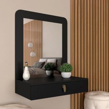 Imagem de Penteadeira Suspensa Com Espelho Mirella Preto Fosc - Móveis Arapongas Preto Fosco