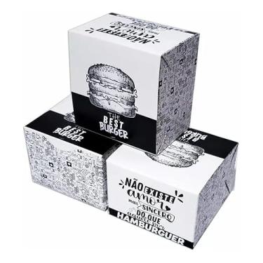 Imagem de 50 Caixa para Delivery Hamburguer Lanches - Embalagem Delivery Ifood Burguer com Montagem Automática - 11,5x11,5x8-50un