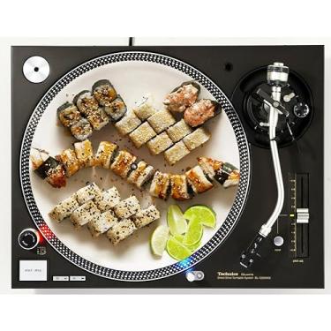 Imagem de Prato de sushi DJ Wasabi #2 bloco de raspar 1200 recordações de vinil 30,5 cm tapete deslizante toca-discos tapete de bandeja de DJ x1