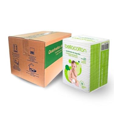 Imagem de Algodão quadrado bebê Hipoalergênico Sem Prefume bellacotton 600 Unidades (12pac. c/ 50uni)