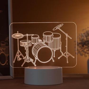 Imagem de Luminária led 3d, abajur de mesa, bateria 3D