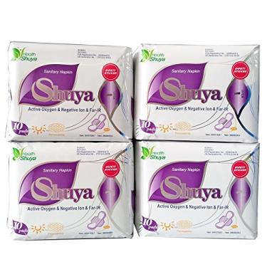 Imagem de SHUYA Almofadas de cuidado femininas ultrafinas para mulheres, comprimento regular com asas, absorventes higiênicos ativos patenteados de oxigênio e ânion, alta absorção, tamanho 245 mm, 40 unidades