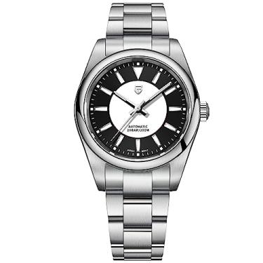 Imagem de CEYADG Pagani Design Relógios masculinos mecânicos automáticos GMT 42 mm esporte impermeável aço inoxidável safira vidro relógio de pulso, Preto, branco, Japonês