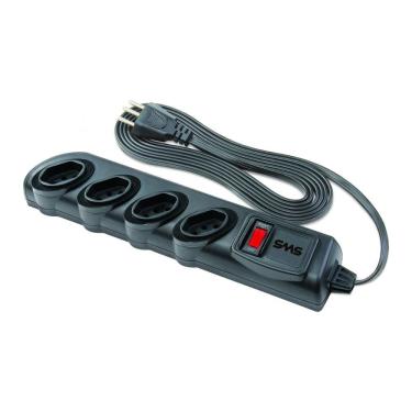 Imagem de Filtro de linha 4 tomadas SMS - Bivolt - Cabo 3 metros - Preto - 0062329