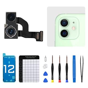 Imagem de DGSCSMY Kit de ferramentas montadas para A2172 A2402 A2402 A2403 A2404 para substituição da câmera traseira do iPhone 12 Módulo OEM OEM 12 MP com lente ultralarga OIS HDR Photos 4K Video Flex Cable
